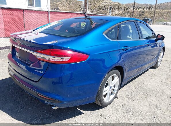 3FA6P0UU7JR261622 2018 FORD FUSION HYBRID Blue Rear right