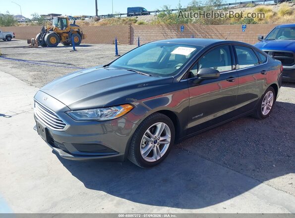 3FA6P0UU7JR273656 2018 FORD FUSION HYBRID Gray Передня ліва чверть