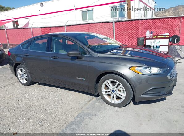 3FA6P0UU7JR273656 2018 FORD FUSION HYBRID Gray Вид задньої частини салону