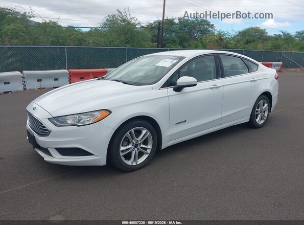 3FA6P0UU7JR273754 2018 FORD FUSION HYBRID Белый Передняя левая четверть