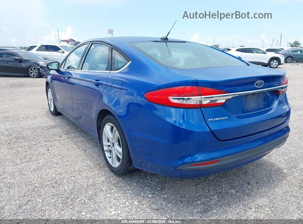 3FA6P0UU8JR100552 2018 FORD FUSION HYBRID Blue Задня ліва чверть