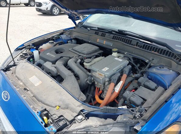 3FA6P0UU8JR100552 2018 FORD FUSION HYBRID Blue Вид ззаду