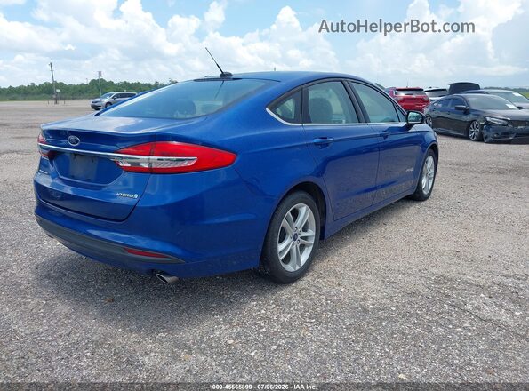 3FA6P0UU8JR100552 2018 FORD FUSION HYBRID Blue Задня права чверть