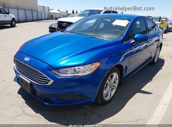 3FA6P0UU8JR209447 2018 FORD FUSION HYBRID Blue Front left