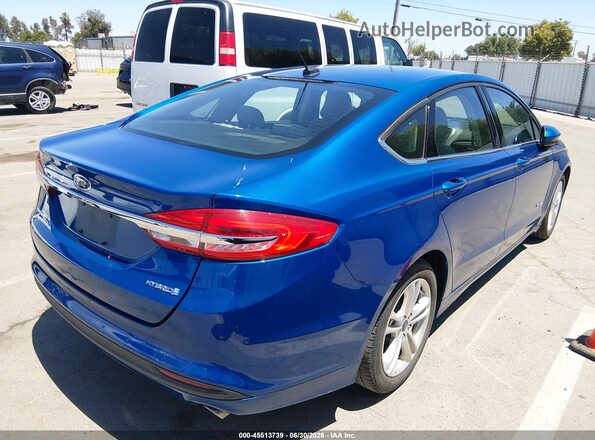 3FA6P0UU8JR209447 2018 FORD FUSION HYBRID Blue Rear right