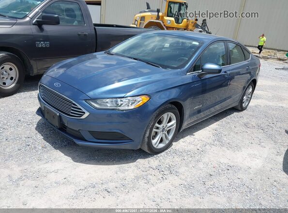 3FA6P0UU8JR271415 2018 FORD FUSION HYBRID Blue წინა მარცხენა ხედი სამი მეოთხედიდან
