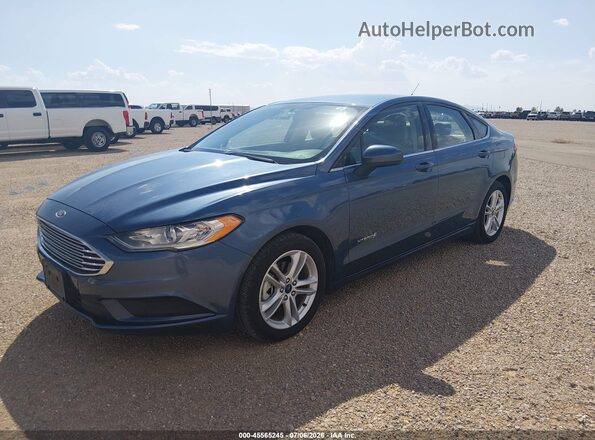 3FA6P0UU8JR279126 2018 FORD FUSION HYBRID Blue Front left