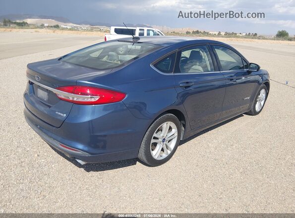 3FA6P0UU8JR279126 2018 FORD FUSION HYBRID Blue Rear right