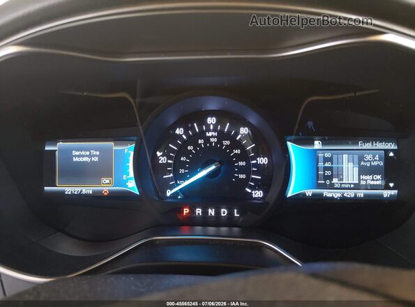 3FA6P0UU8JR279126 2018 FORD FUSION HYBRID Blue Rear seats view