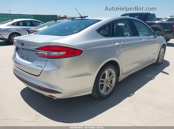 3FA6P0UU9JR100575 2018 FORD FUSION HYBRID Silver Rear right