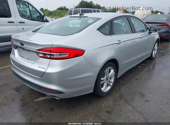 3FA6P0UU9JR273710 2018 FORD FUSION HYBRID Silver Задня права чверть
