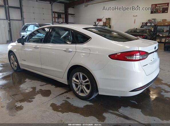 3FA6P0UU9JR278972 2018 FORD FUSION HYBRID White Trasero izquierdo