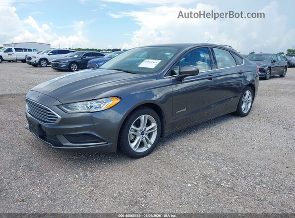 3FA6P0UU9JR282083 2018 FORD FUSION HYBRID Gray წინა მარცხენა ხედი სამი მეოთხედიდან