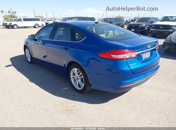 3FA6P0UUXJR100665 2018 FORD FUSION HYBRID Blue Հետևի ձախ