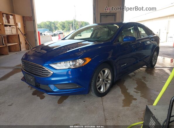3FA6P0UUXJR235838 2018 FORD FUSION HYBRID Blue Przód lewy