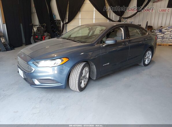 3FA6P0UUXJR278902 2018 FORD FUSION HYBRID Blue Front left