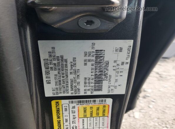 3FA6P0VP0JR106631 2018 FORD FUSION Charcoal Engine compartment view