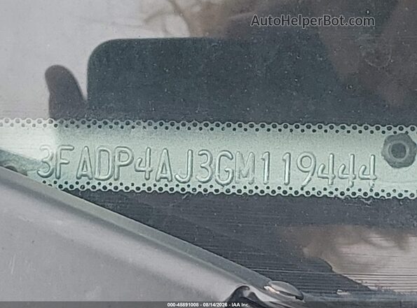 3FADP4AJ3GM119444 2016 FORD FIESTA Silver Вид підкапотного простору