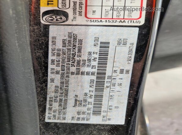 3FADP4BJ1KM109857 2019 FORD FIESTA Black Շարժիչի բաժամունքի տեսք