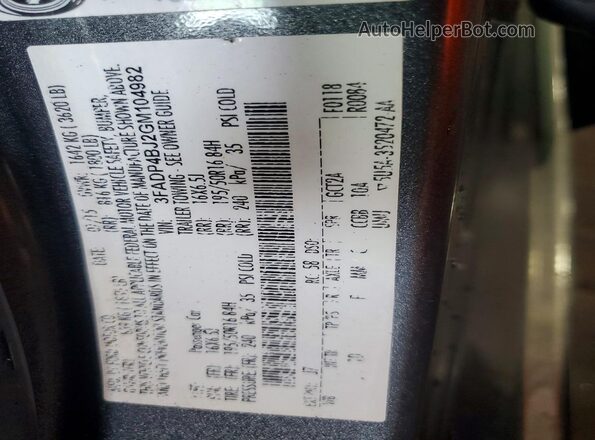 3FADP4BJ2GM104982 2016 FORD FIESTA Charcoal Widok komory silnika