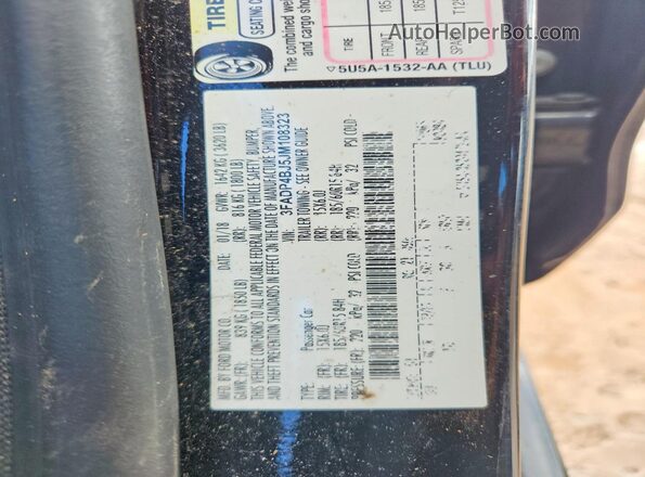 3FADP4BJ5JM108323 2018 FORD FIESTA Black Вид підкапотного простору