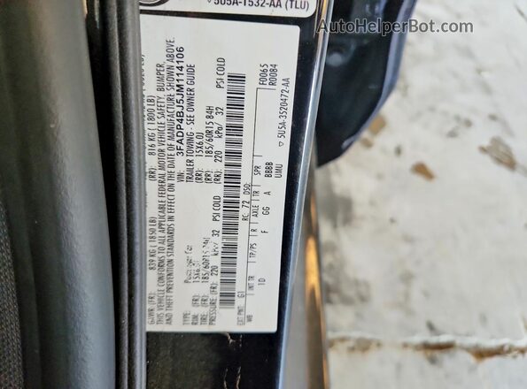 3FADP4BJ5JM114106 2018 FORD FIESTA Black ძრავის განყოფილების ხედი