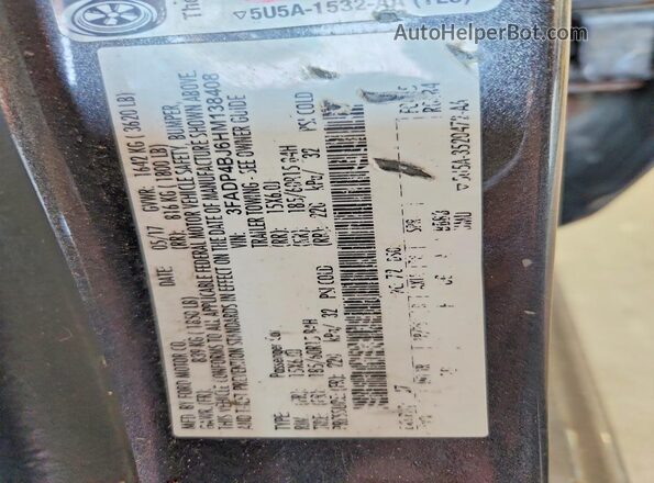 3FADP4BJ6HM138408 2017 FORD FIESTA Gray Widok komory silnika