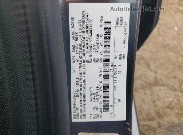 3FADP4BJ9KM156747 2019 FORD FIESTA Gray Vista del compartimento del motor