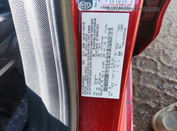 3FADP4BJXGM130634 2016 FORD FIESTA Red Widok komory silnika