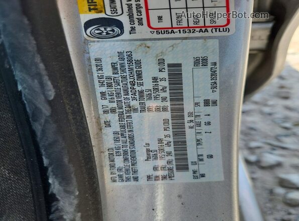 3FADP4BJXHM158063 2017 FORD FIESTA Silver Vista de la etiqueta del VIN