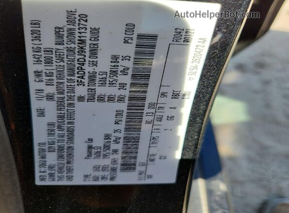 3FADP4DJ9KM113720 2019 FORD FIESTA Black Շարժիչի բաժամունքի տեսք