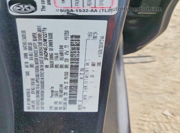 3FADP4EJ3JM122779 2018 FORD FIESTA Серебряный Вид подкапотного пространства