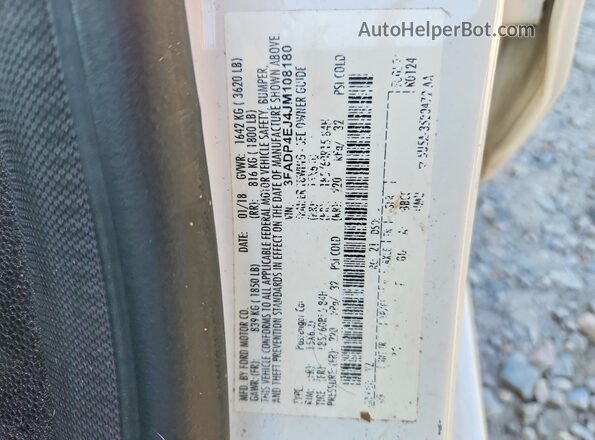 3FADP4EJ4JM108180 2018 FORD FIESTA White Widok komory silnika