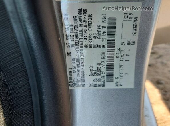3FADP4EJ6HM114766 2017 FORD FIESTA Silver Widok komory silnika