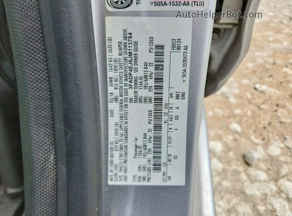 3FADP4EJ6JM113784 2018 FORD FIESTA Silver VIN կոդի պիտակի տեսք