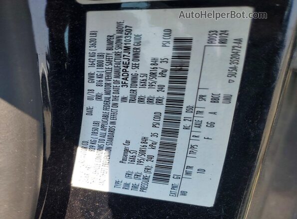3FADP4EJ7JM103507 2018 FORD FIESTA Black Vista del compartimento del motor