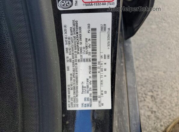 3FADP4GX5KM109695 2019 FORD FIESTA Black Շարժիչի բաժամունքի տեսք