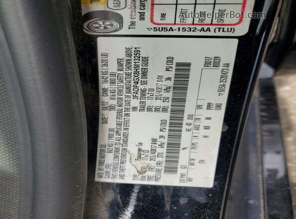 3FADP4GX8HM132591 2017 FORD FIESTA Black VIN կոդի պիտակի տեսք