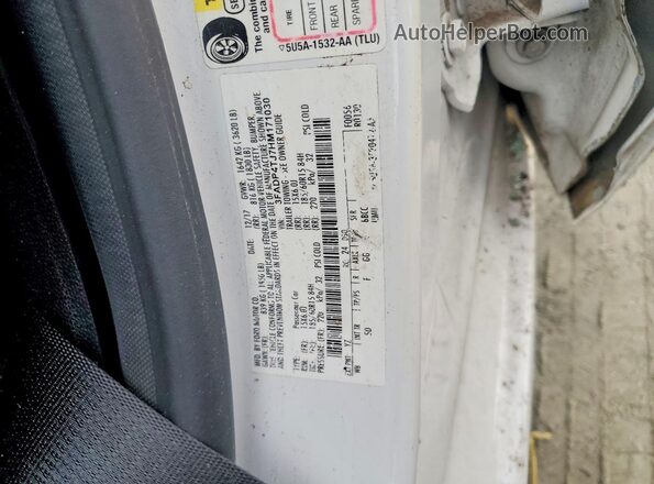 3FADP4TJ7HM171030 2017 FORD FIESTA White Vista de la etiqueta del VIN