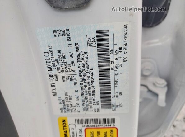 3FMCR9B61PRD44418 2023 FORD BRONCO Белый Вид подкапотного пространства