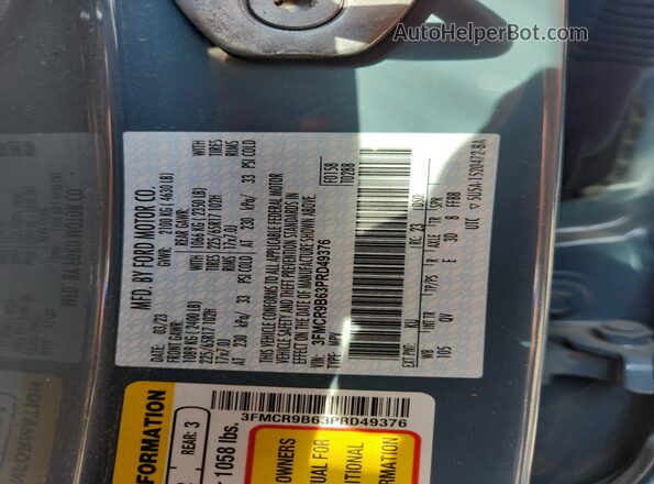 3FMCR9B63PRD49376 2023 FORD BRONCO Blue VIN կոդի պիտակի տեսք