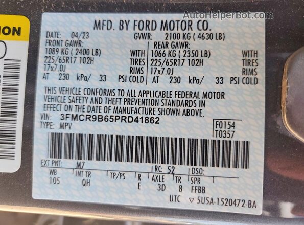 3FMCR9B65PRD41862 2023 FORD BRONCO Gray Շարժիչի բաժամունքի տեսք