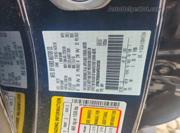3FMCR9B66NRE00558 2022 FORD BRONCO Gray Вид підкапотного простору
