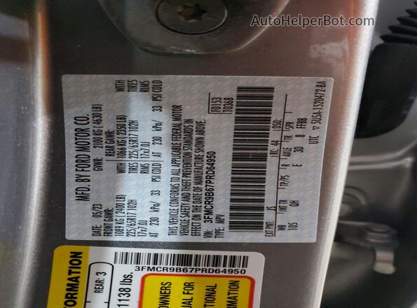 3FMCR9B67PRD64950 2023 FORD BRONCO Silver Панорамний вид салону 360°