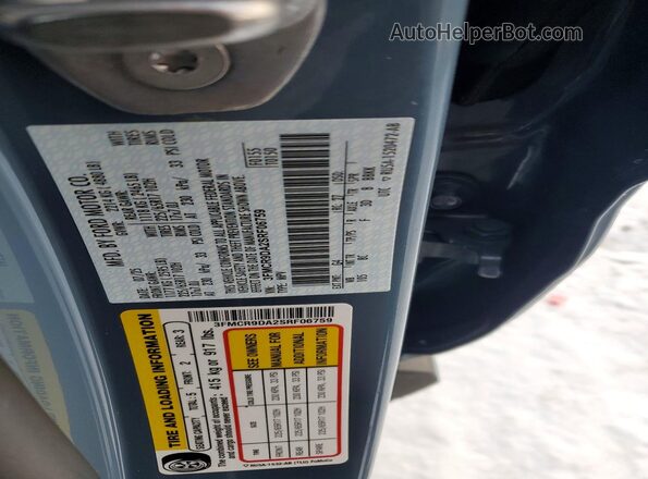 3FMCR9DA2SRF06759 2025 FORD BRONCO Blue Вид наклейки з VIN-кодом