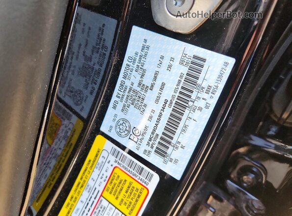 3FMCR9DA5SRF34040 2025 FORD BRONCO Black VIN კოდის სტიკერის ხედი