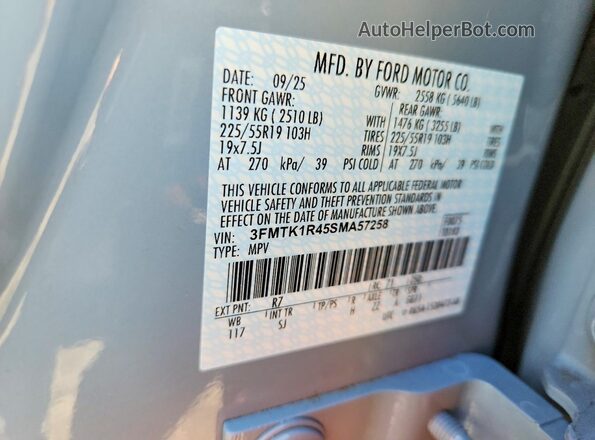3FMTK1R45SMA57258 2025 FORD MUSTANG Gray Widok komory silnika