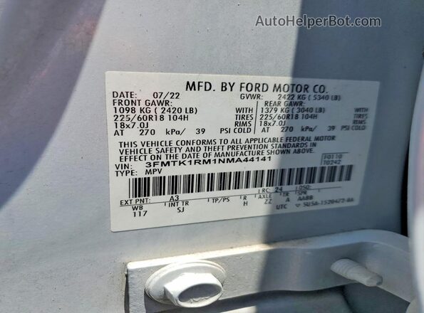 3FMTK1RM1NMA44141 2022 FORD MUSTANG Gray სალონის 360-გრადუსიანი ხედი