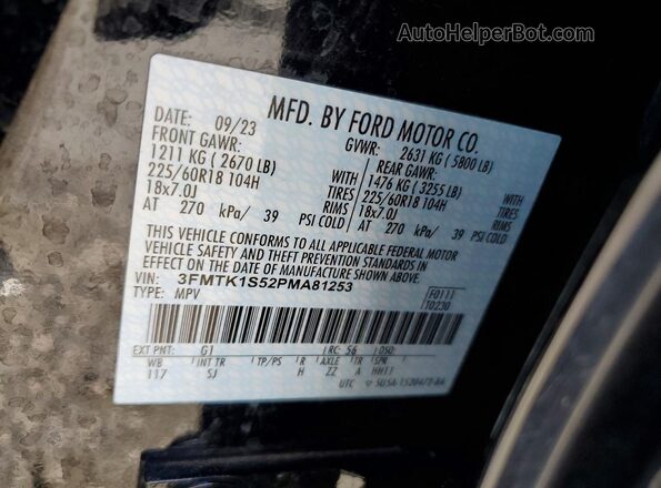 3FMTK1S52PMA81253 2023 FORD MUSTANG Черный Вид подкапотного пространства