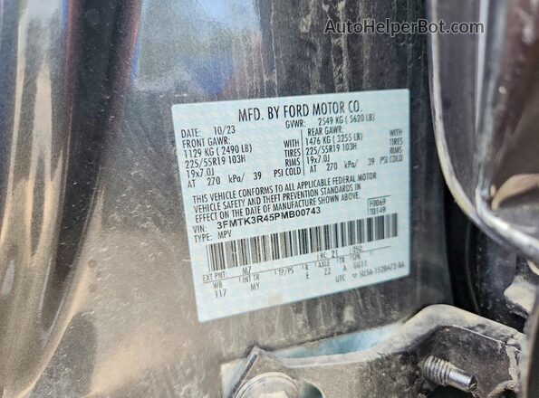 3FMTK3R45PMB00743 2023 FORD MUSTANG Gray Vista del compartimento del motor